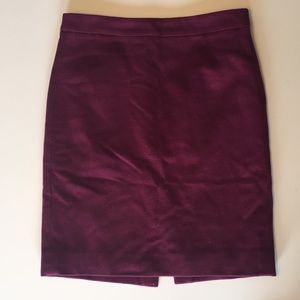 J. Crew Maroon Wool ‘The Pencil Skirt’ (Size 4)